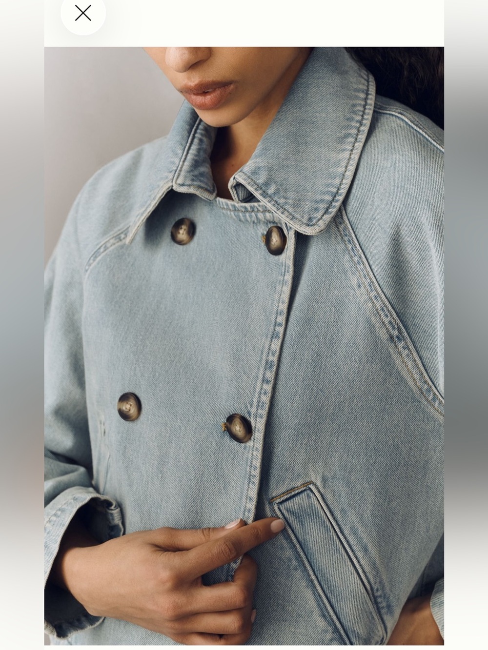 Anthropologie Pilcro cropped denim trench jacket - Picture 4 of 6
